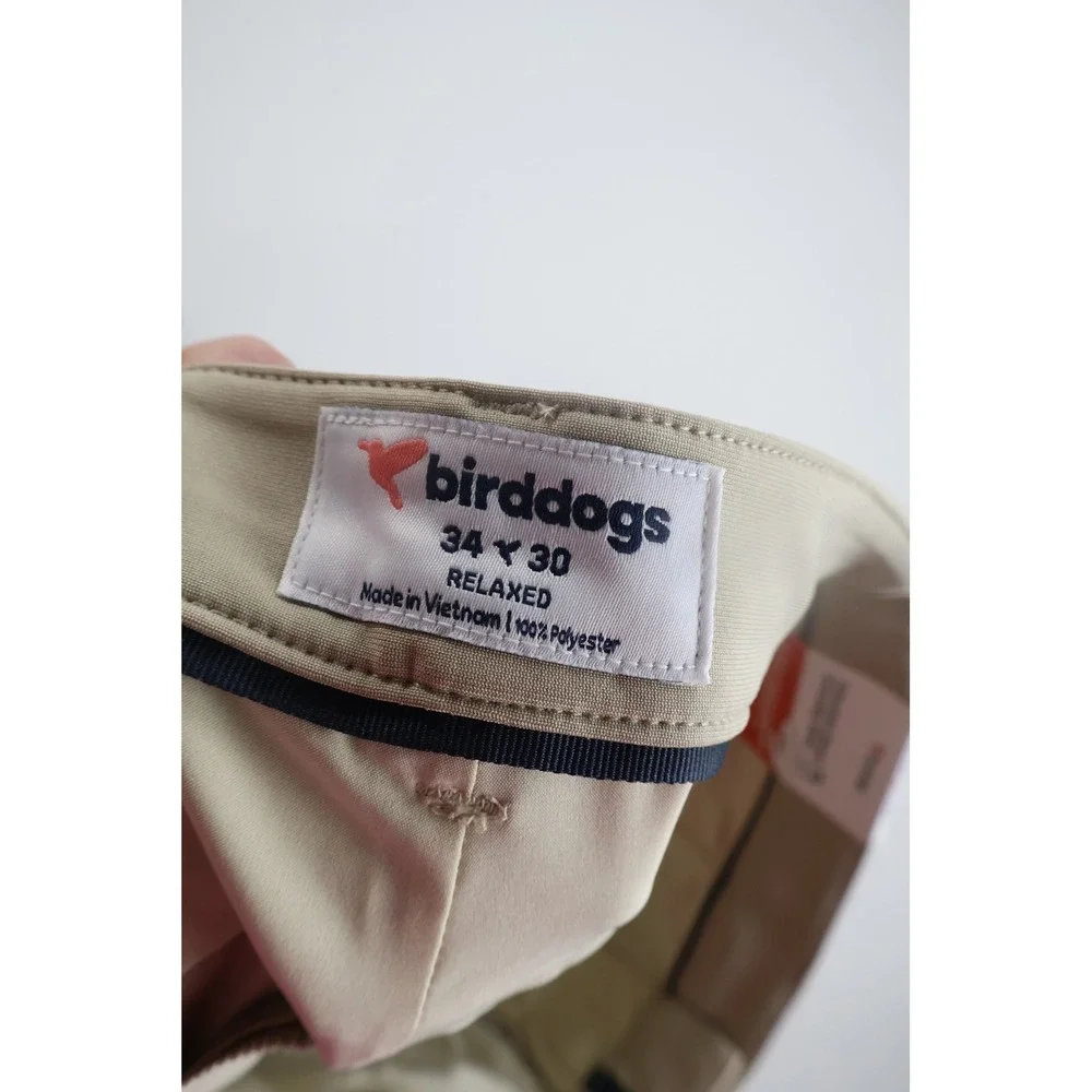 Birddogs Flex 5-Pocket Pants Relaxed 34x30 Khaki Suburban Meyer Casual Golf - Picture 4 of 8
